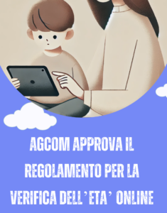 Un genitore supervisiona un bambino mentre utilizza un dispositivo elettronico, simbolo della protezione dei minori online.
