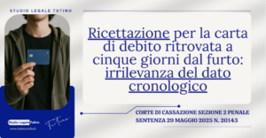 ricettazione o furto cassazione 2025 di davide tutino