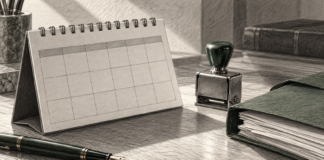 Appello dichiarato tardivo: la domenica sposta il termine e salva l’impugnazione Illustrazione di un calendario da tavolo, un timbro e un fascicolo sul tema dei termini per l’appello.